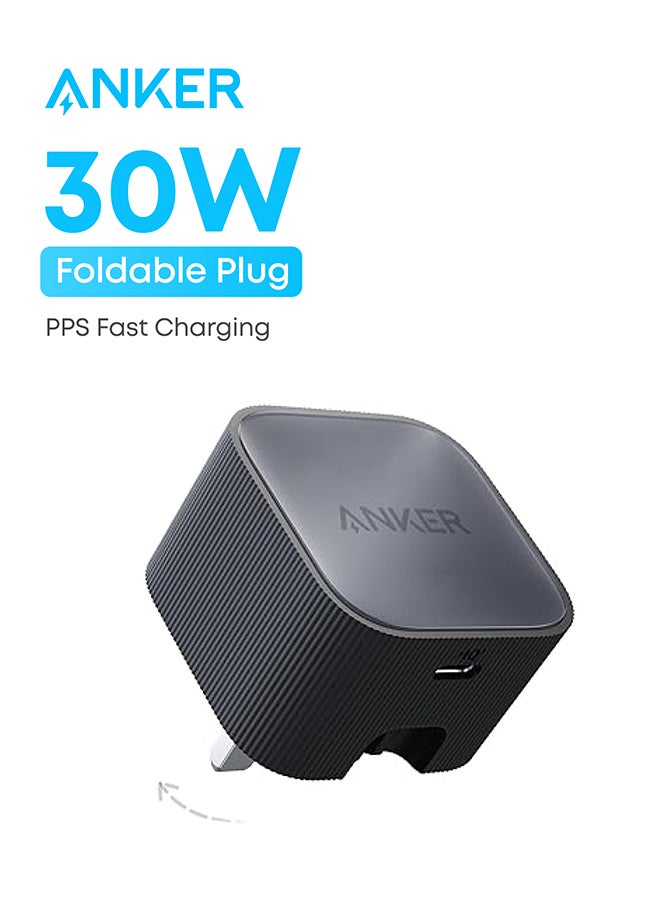 موصل USB C نانو، شاحن USB C عالي السرعة بقوة 30 واط مع قابس قابل للطي، شحن سريع PIQ 3.0 و PPS، لجهاز iPhone 17/16، Pixel، Galaxy، iPad، والمزيد (الكابل غير متضمن) - Image 1